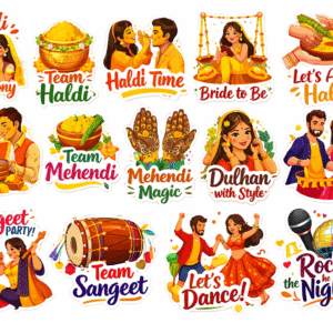 Haldi & Sangeet Special Stickers. haldi sticker printable downloding