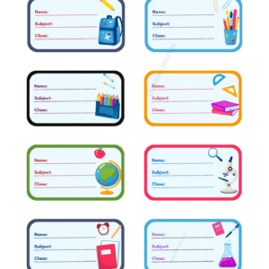 School Name Tags and Planners