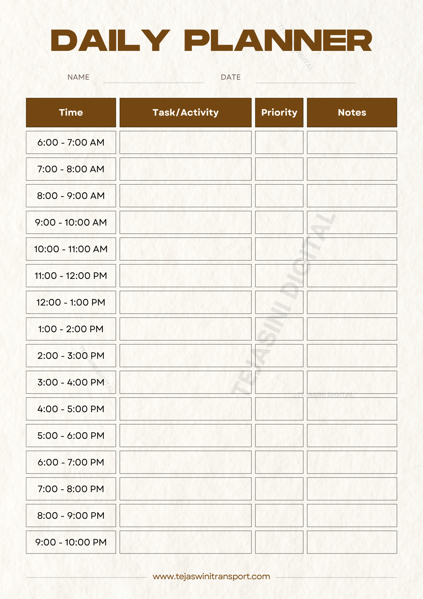 School Name Tags and Planners