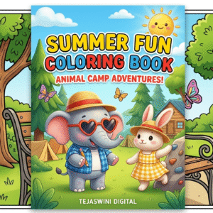 summer fun colouring book printible colouring book