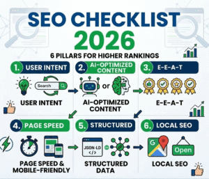 Comprehensive SEO Checklist 2026 infographic by Tejaswini Digital Services